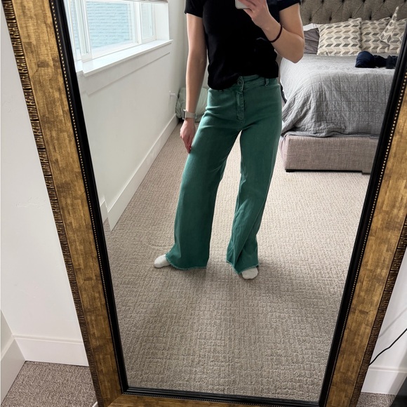 Bohme Wide Leg Green Pants Size Small - Picture 5 of 5